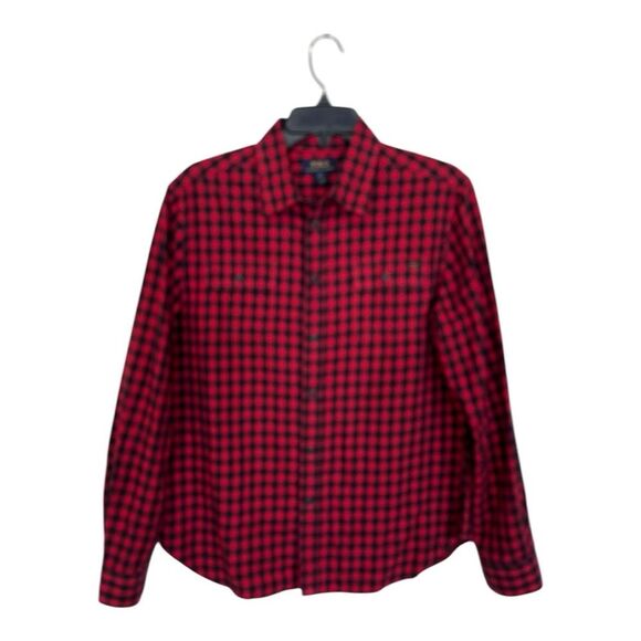 POLO Ralph Lauren | Red Black Check Plaid Button Down Shirt Boys XL 18/20 - Picture 1 of 6